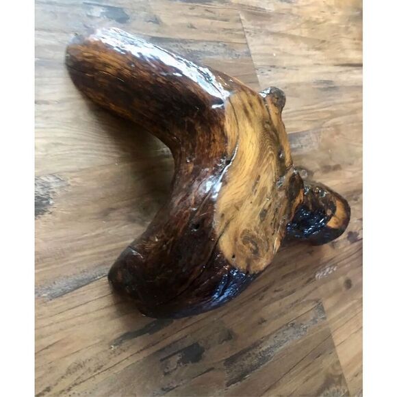 Vintage 1960’s Sculptural Burl Wood Live Edge Biomorphic Lacquered Plant Stand - Picture 4 of 12
